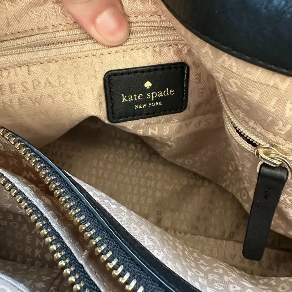 Kate Spade Elena Chelsea Park Coastline Patent Leather Tote Bag Mint and Black